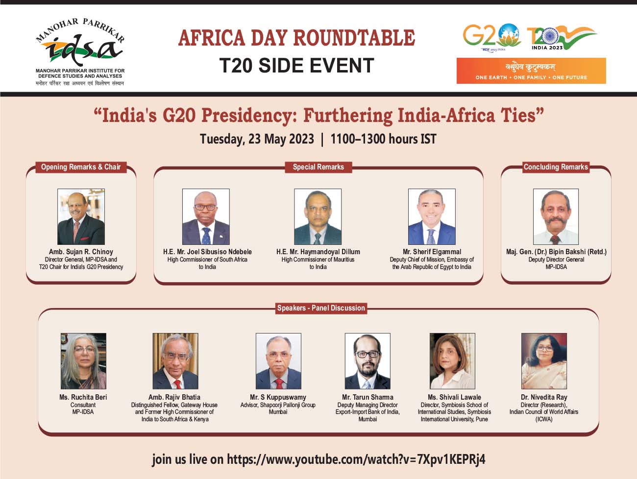 Africa Day Roundtable On The Theme “India's G20 Presidency: Furthering ...